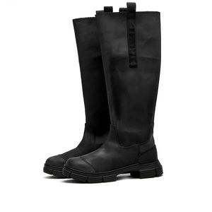 GANNI COUNTRY BOOTS - RECYCLED RUBBER HIGH LEG BOOT